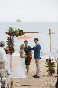 Arbour and Flowers Beach Ceremony